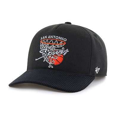 Men's '47 Black San Antonio Spurs Nothing But Net Hitch Adjustable Hat