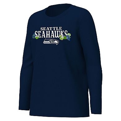 Youth Outerstuff College Navy Seattle Seahawks Chestnut Holiday Sleep Set