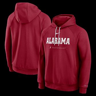 Men's Nike Crimson Alabama Crimson Tide 2025 Courtside Basketball Practice Raglan Dri-FIT Hoodie