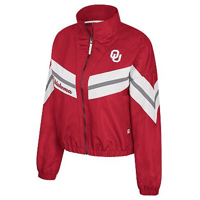 Women's Colosseum Crimson Oklahoma Sooners Thin Ice Full-Zip Windbreaker