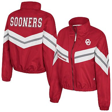 Women's Colosseum Crimson Oklahoma Sooners Thin Ice Full-Zip Windbreaker