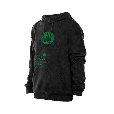 Men's New Era Black Boston Celtics Sport Night Mineral Wash Pullover Hoodie