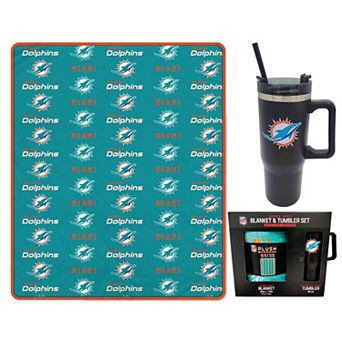 Pegasus Miami Dolphins 60" x 70" Logo Blanket and 30oz Stainless Steel Tumbler Combo