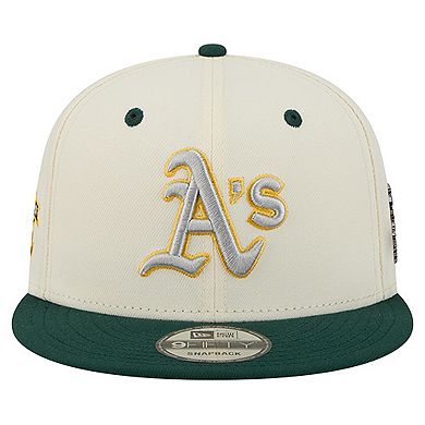 Men's New Era Cream Athletics Mascot Pin 9FIFTY Snapback Hat