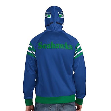Men's Pro Player Royal/Green Seattle Seahawks Retro Helmet Full-Zip Hooded Track Jacket