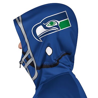 Men's Pro Player Royal/Green Seattle Seahawks Retro Helmet Full-Zip Hooded Track Jacket