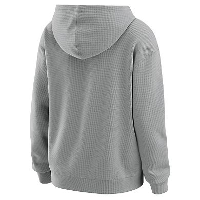 Women's WEAR by Erin Andrews Gray Los Angeles Rams Waffle-Knit Long Sleeve Hooded Shirt & Pants Lounge Set