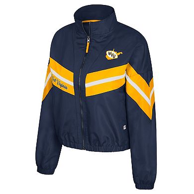 Women's Colosseum Navy West Virginia Mountaineers Thin Ice Full-Zip Windbreaker