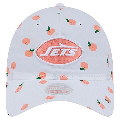 Women's New Era White New York Jets Fruit Pattern 9TWENTY Adjustable Hat
