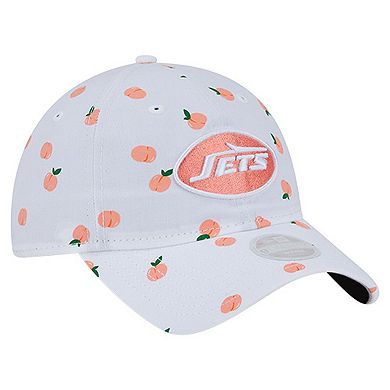 Women's New Era White New York Jets Fruit Pattern 9TWENTY Adjustable Hat