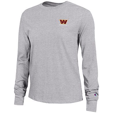 Women's Champion Heather Gray Washington Commanders Core Long-Sleeve T-Shirt
