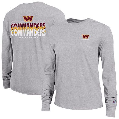 Women's Champion Heather Gray Washington Commanders Core Long-Sleeve T-Shirt