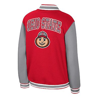 Youth Colosseum Scarlet Ohio State Buckeyes Grand Tour Full-Zip Bomber Jacket