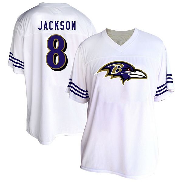 Women's Fanatics Lamar Jackson White Baltimore Ravens Plus Size