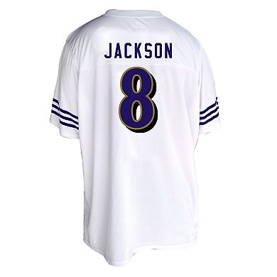 Women's Fanatics Lamar Jackson White Baltimore Ravens Plus Size Fashion Jersey
