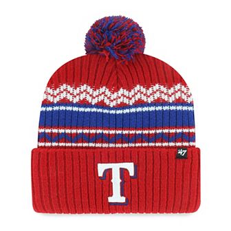 Youth '47 Red Texas Rangers Polar Vortex Cuffed Knit Hat with Pom