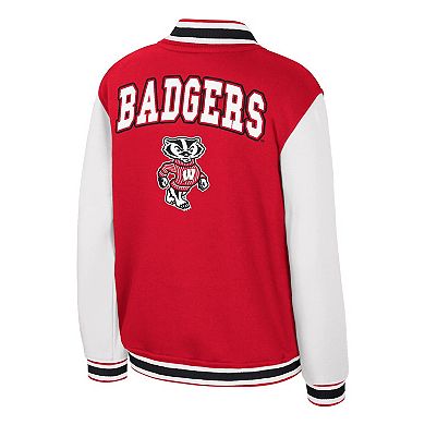 Youth Colosseum Red Wisconsin Badgers Grand Tour Full-Zip Bomber Jacket