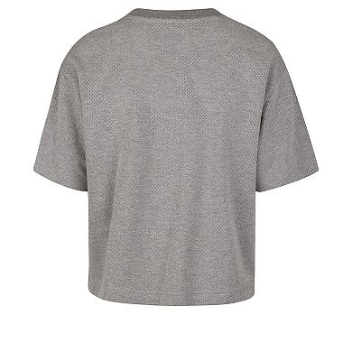 Women's '47 Gray Los Angeles Lakers Pivot Drop Needle Cropped T-Shirt