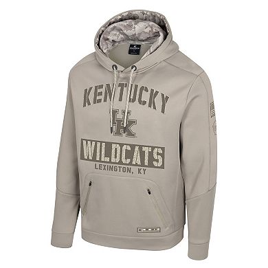 Men's Colosseum Oatmeal Kentucky Wildcats Operation Hat Trick Battalion Hoodie