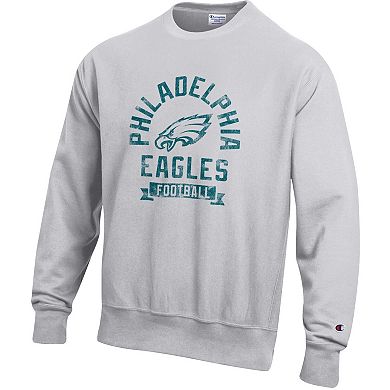 Men's Champion Heather Gray Philadelphia Eagles Reverse Weave Fleece Pullover Sweatshirt