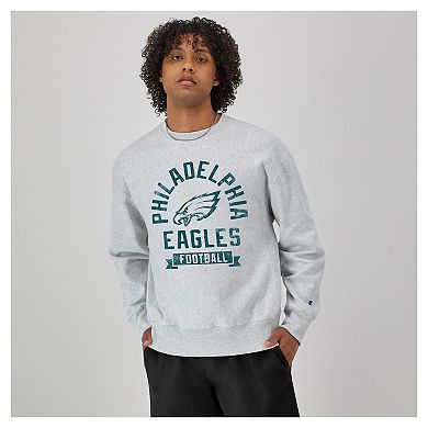 Men's Champion Heather Gray Philadelphia Eagles Reverse Weave Fleece Pullover Sweatshirt