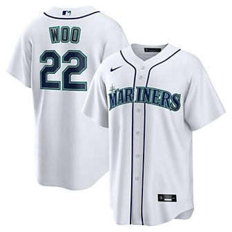 Men's Nike Bryan Woo White Seattle Mariners Home Replica Jersey