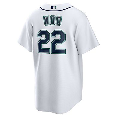 Men's Nike Bryan Woo White Seattle Mariners Home Replica Jersey