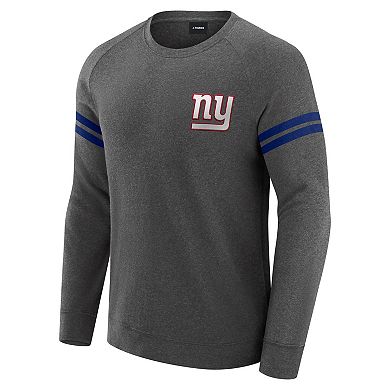 Men's J. Palmer Dark Heather Gray New York Giants Players Lounge Raglan Tri-Blend Sweatshirt