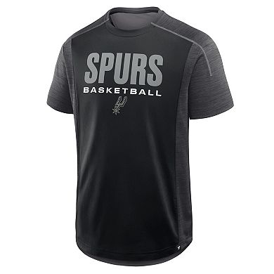 Men's Fanatics Black San Antonio Spurs Inbound Pass Play Practice T-Shirt