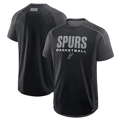 Men's Fanatics Black San Antonio Spurs Inbound Pass Play Practice T-Shirt
