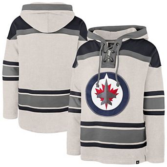 Men's '47 Oatmeal Winnipeg Jets Rockaway Lacer Pullover Hoodie
