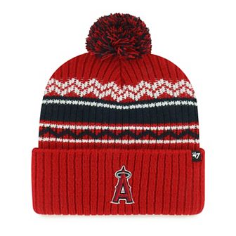 Youth '47 Red Los Angeles Angels Polar Vortex Cuffed Knit Hat with Pom