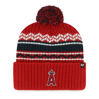 Youth '47 Red Los Angeles Angels Polar Vortex Cuffed Knit Hat with Pom