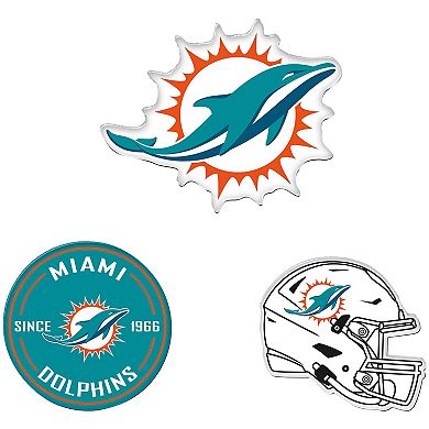 WinCraft Miami Dolphins 3-Pack Premium Fridge Magnet Set