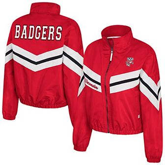Women's Colosseum Red Wisconsin Badgers Thin Ice Full-Zip Windbreaker