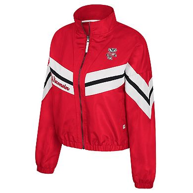 Women's Colosseum Red Wisconsin Badgers Thin Ice Full-Zip Windbreaker
