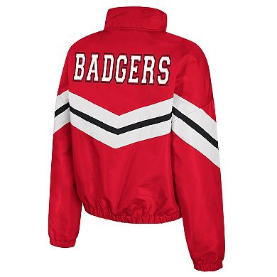 Women's Colosseum Red Wisconsin Badgers Thin Ice Full-Zip Windbreaker