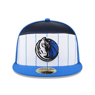 Men's New Era White/Blue Dallas Mavericks 2025 NBA Tip Off Split Panel 59FIFTY Fitted Hat