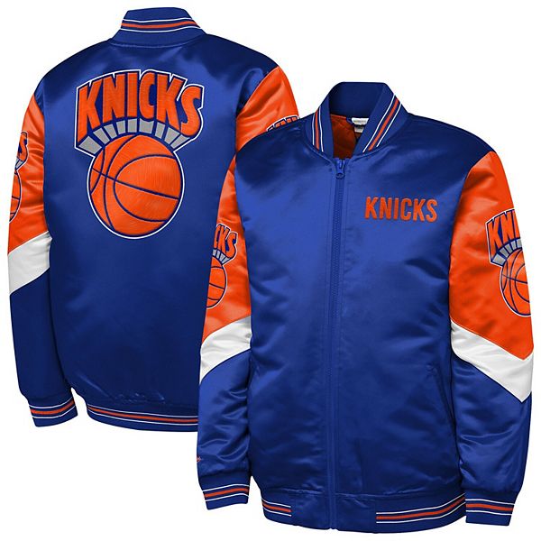 新品未使用 Mitchell&ness KNICKS ナイロンジャケット Youth Mitchell & Ness Royal New York Knicks Throw It Back