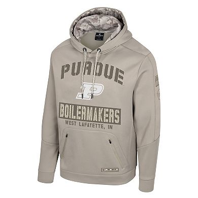 Men's Colosseum Oatmeal Purdue Boilermakers Operation Hat Trick Battalion Hoodie