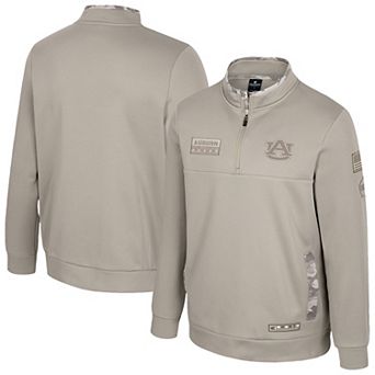Men's Colosseum Oatmeal Auburn Tigers Operation Hat Trick Battalion Quarter-Zip Pullover