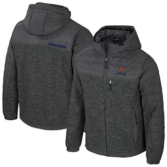 Men's Colosseum Charcoal Virginia Cavaliers Nightman Full-Zip Hoodie Puffer Jacket