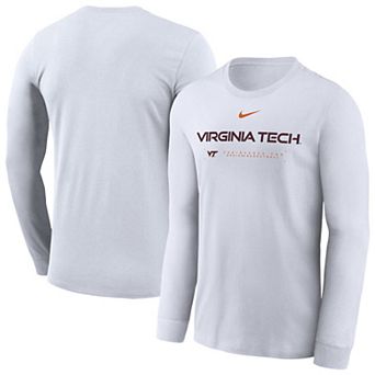 Men's Nike White Virginia Tech Hokies 2025 Courtside Basketball Shootaround Dri-FIT Long Sleeve T-Shirt