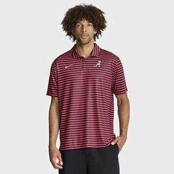 Men's Nike Crimson Alabama Crimson Tide 2025 Coaches Premium Tour Stripe Dri-FIT Polo