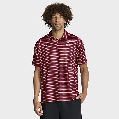 Men's Nike Crimson Alabama Crimson Tide 2025 Coaches Premium Tour Stripe Dri-FIT Polo