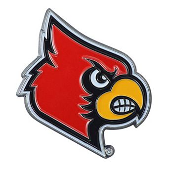Logo Brands Louisville Cardinals Embossed Color Auto Emblem
