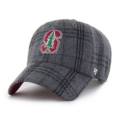 Unisex '47 Gray Stanford Cardinal Plaid Windowpane Clean Up Adjustable Hat