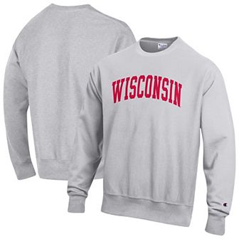 Men's Champion Gray Wisconsin Badgers Reverse Weave Fleece Sweatshirt