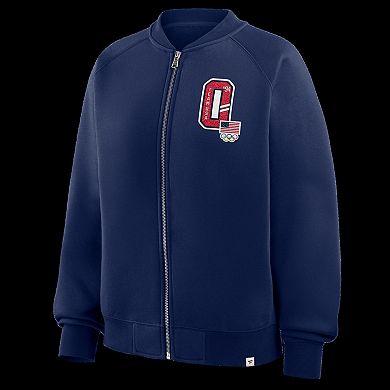 Women's Fanatics Navy Team USA Tracker Tri-Blend Raglan Full-Zip Jacket