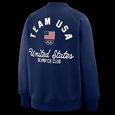 Women's Fanatics Navy Team USA Tracker Tri-Blend Raglan Full-Zip Jacket